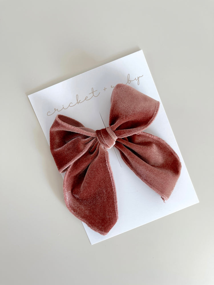 Cricket + Ruby | Velvet Oversized Linen Bow Clip