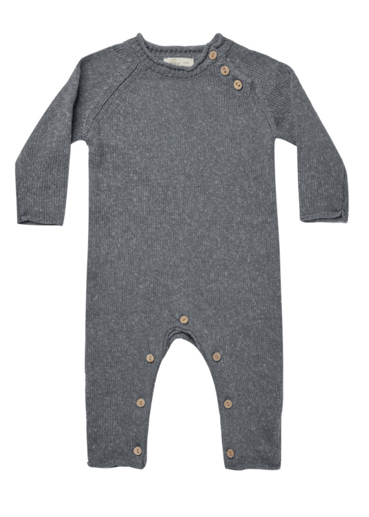 Quincy Mae Cozy Heathered Knit Jumpsuit Navy