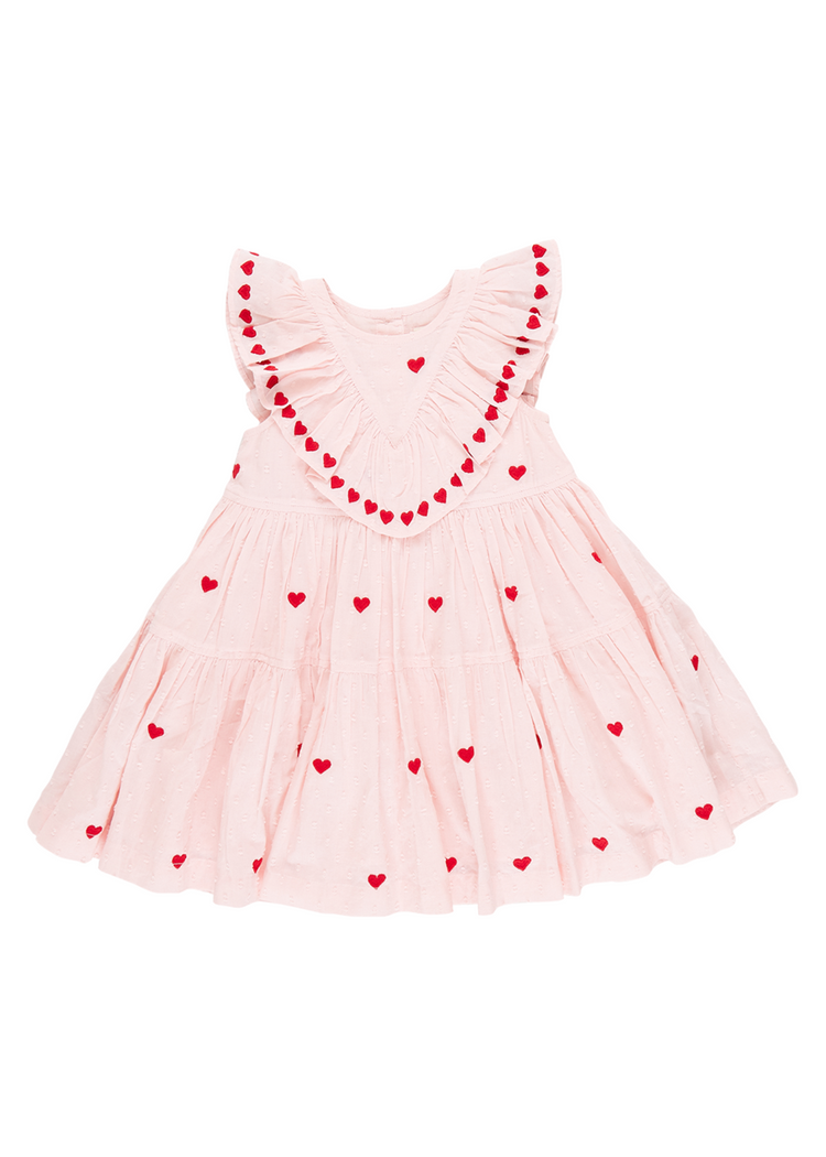 Pink Chicken | Raphaela Dress | Confetti Heart Embroidery