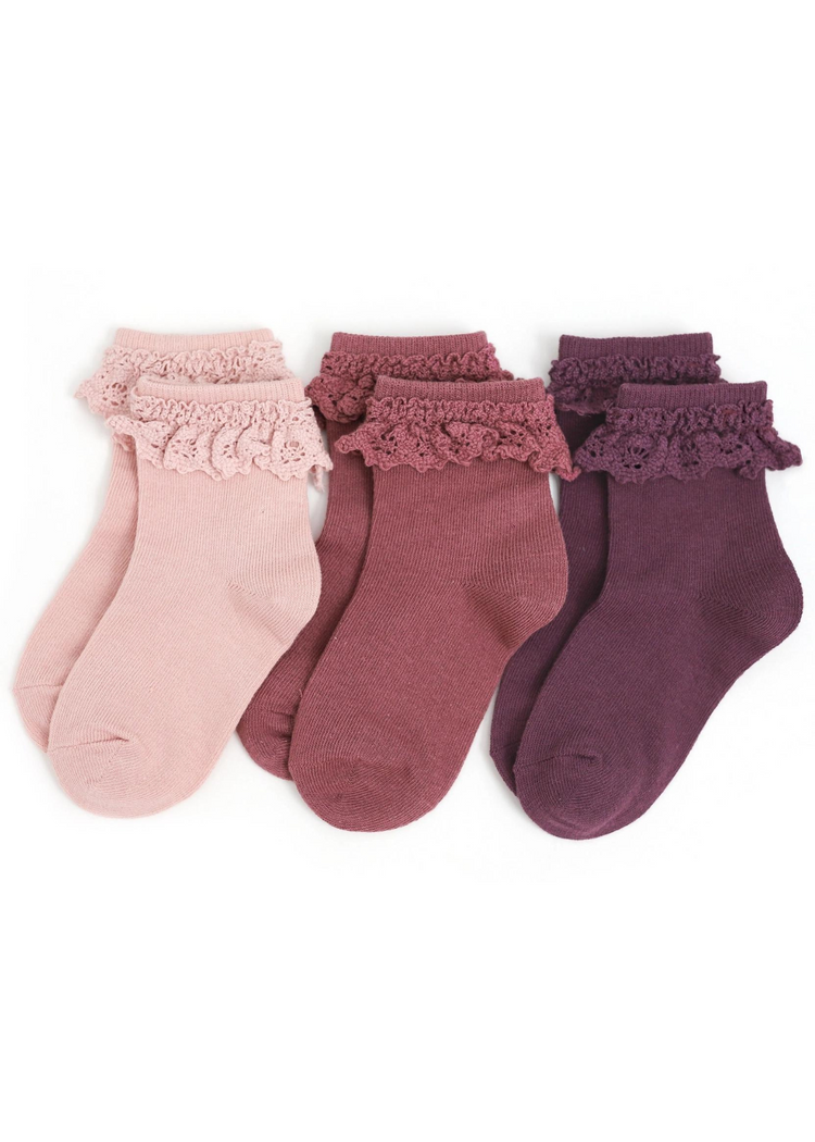 Little Stocking Co | Sugar Plum Lace Midi Sock 3-Pack