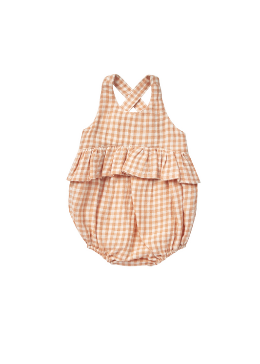 Quincy Mae | Penny Romper | Melon Gingham