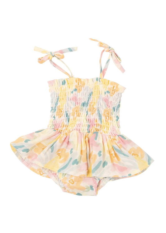 Angel Dear | Smocked Bubble with Skirt | Paris Bouquet