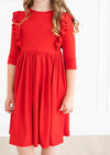 Mila & Rose | Ruffle Twirl Dress | Red
