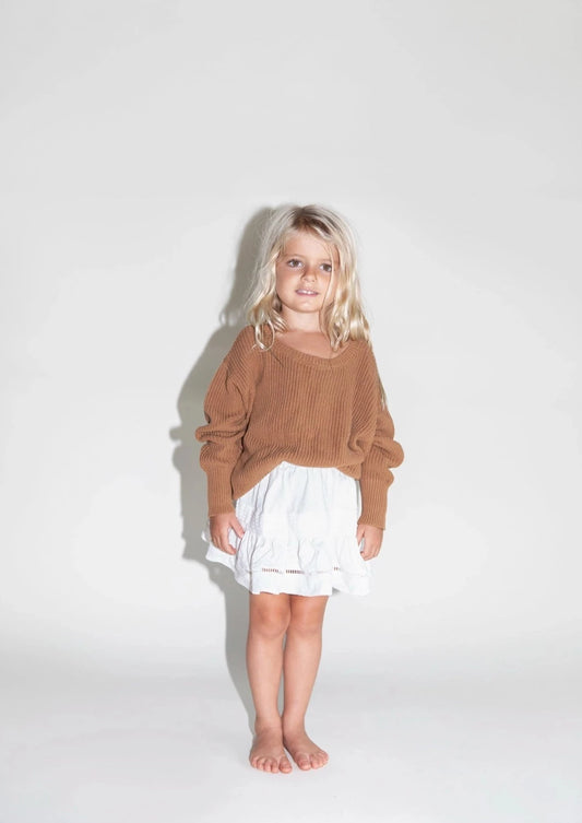 Raised By Water | Scoop Back Sweater | Caramel