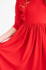 Mila & Rose | Ruffle Twirl Dress | Red