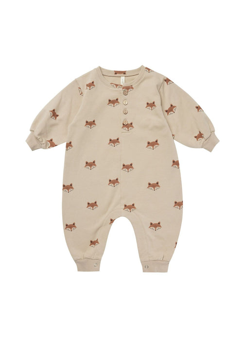 Quincy Mae Relaxed Fleece Jumpsuit Foxes