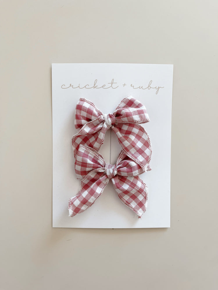 Cricket + Ruby | Muslin Pig Tail Bow Clip | 2 pack