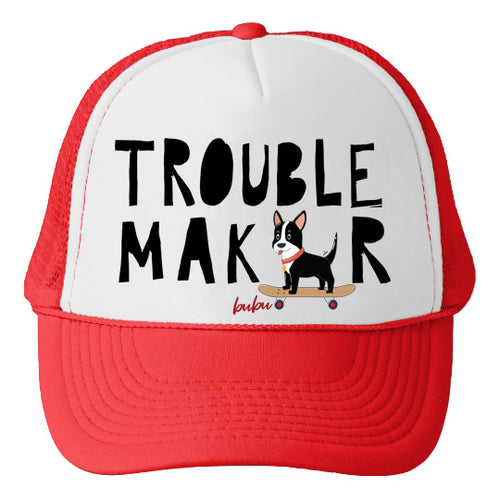 Bubu Trouble Maker Trucker Hat White/Red