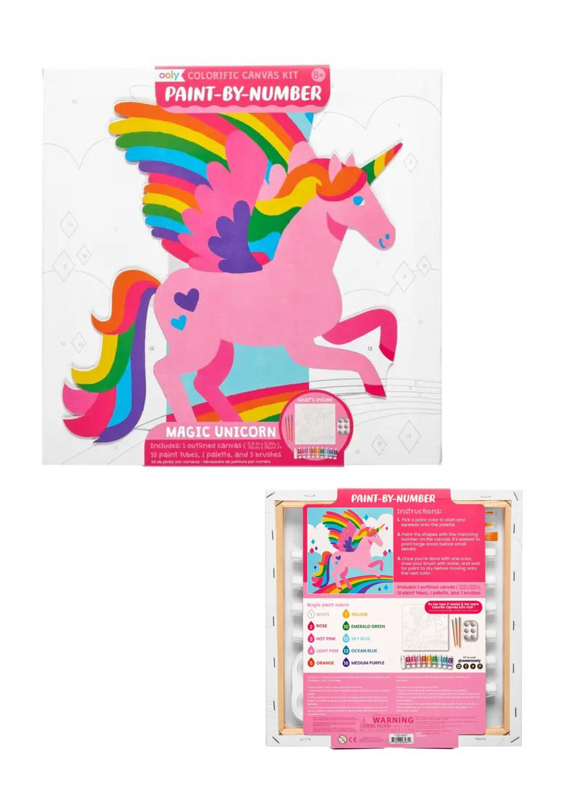 OOLY | Colorific Canvas Paint by Number Kit | Magic Unicorn