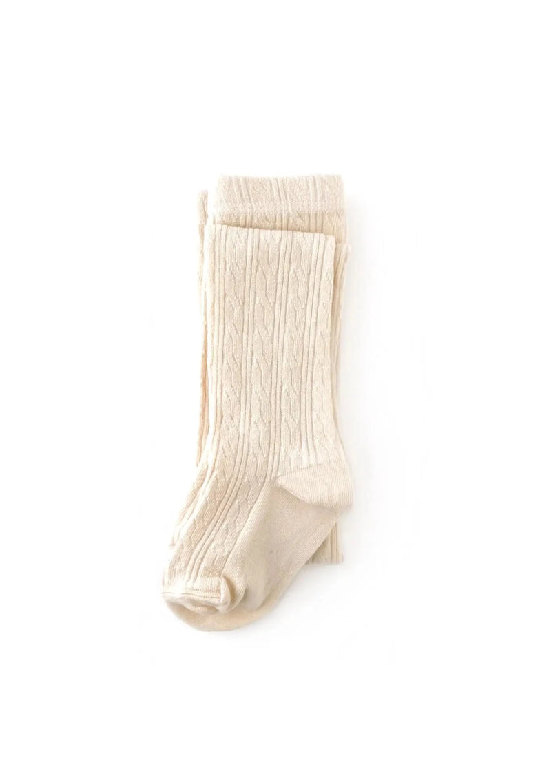 Little Stocking Co | Cable Knit Tights | Vanilla